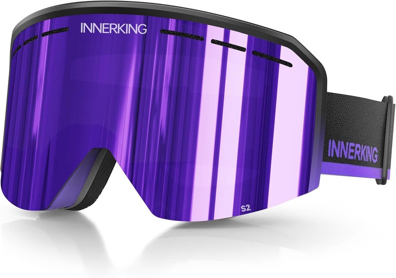 Innerking Ski/Snowboard Goggles OTG for Men Women & Youth - Over Glasses Snow Sports Goggles Anti Fog 100% UV400 Protection - Image 1